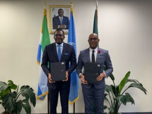 H.E. Dr. Michael Imran Kanu, Ambassador and Permanent Representative of the Republic of Sierra Leone to the United Nations, and H.E. Dr. Philbert Aaron, Ambassador and Permanent Representative of the Commonwealth of Dominica to the United Nations