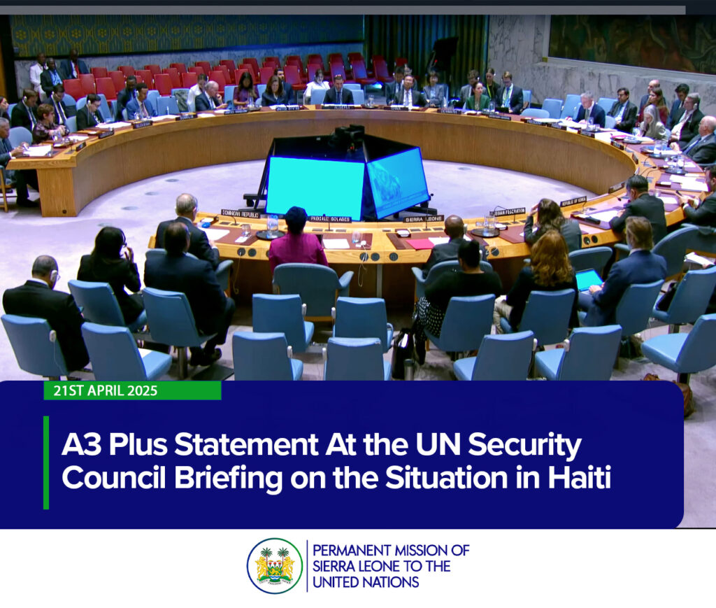 A3 Plus Statement At the UN Security Council Briefing on the Situation in Haiti